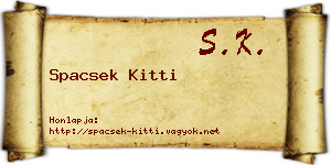 Spacsek Kitti névjegykártya